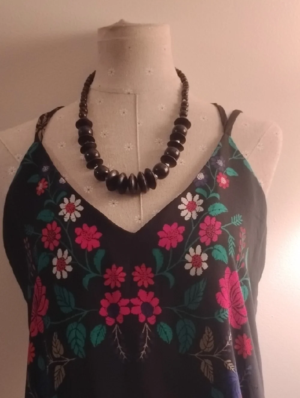 Xhilaration Black Floral Mini Dress with Vibrant Floral Accents - Picture 7 of 8